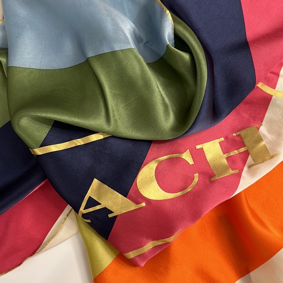 Oversized vintage, authentic COACH, square, silk scarf with gold trim - Picture 6 of 6